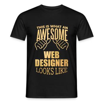 Concepteur web - T-shirt homme - noir - Devant - AI Model Male 178 light (178cm)