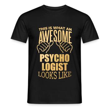 psychologie - T-shirt homme - noir - Devant - AI Model Male 178 light (178cm)