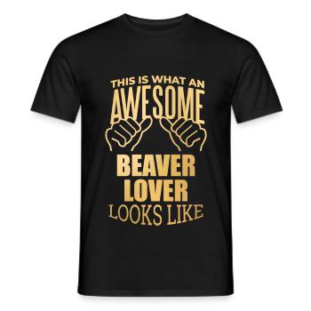 Castor - T-shirt homme - noir - Devant - AI Model Male 178 light (178cm)