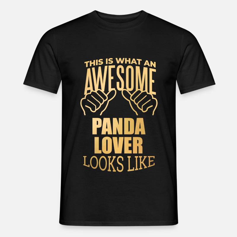 Panda - Männer T-Shirt - Schwarz