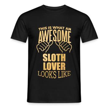Faultier - Männer T-Shirt - Schwarz - Vorne - AI Model Male 178 light (178cm)