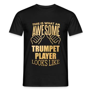 Trompete - Männer T-Shirt - Schwarz - Vorne - AI Model Male 178 light (178cm)