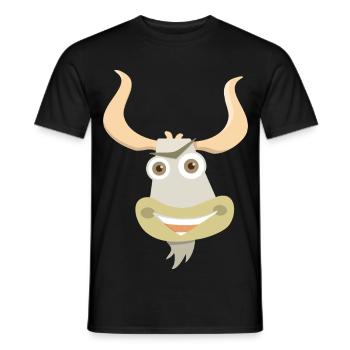 Fröhliche Illustration eines Yakkopfes - Männer T-Shirt - Schwarz - Vorne - AI Model Male 178 light (178cm)