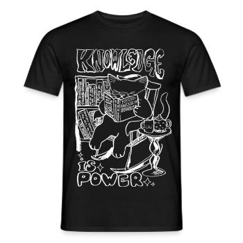 KNOWLEDGE IS POWER - Men's T-Shirt - black - Front - AI Model Male 178 light (178cm)
