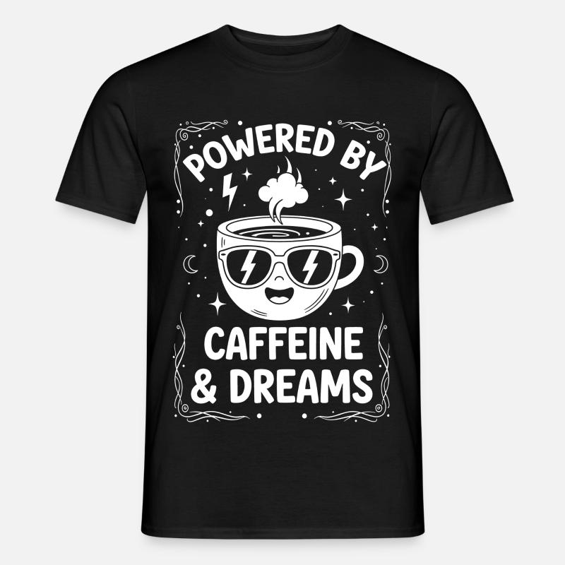 Koffein und Träume Design - Männer T-Shirt - Schwarz
