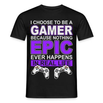 Spelare Spel - T-shirt herr - svart - Fram - AI Model Male 178 light (178cm)