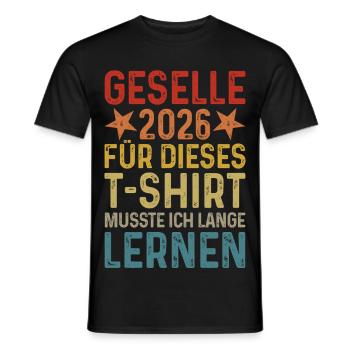 T-shirt Journeyman 2026 indiquant le cadeau d’apprentissage long - T-shirt homme - noir - Devant - AI Model Male 178 light (178cm)
