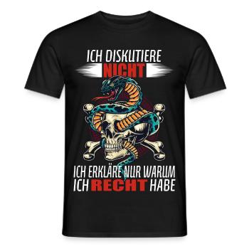 I don't argue - I just explain... - Men's T-Shirt - black - Front - AI Model Male 178 light (178cm)