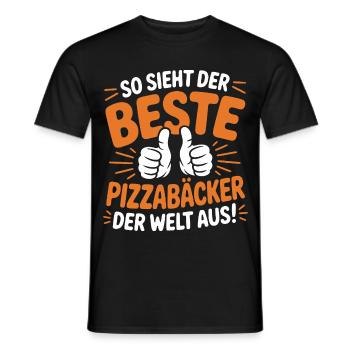 Pizzabäcker Geschenkidee - Männer T-Shirt - Schwarz - Vorne - AI Model Male 178 light (178cm)