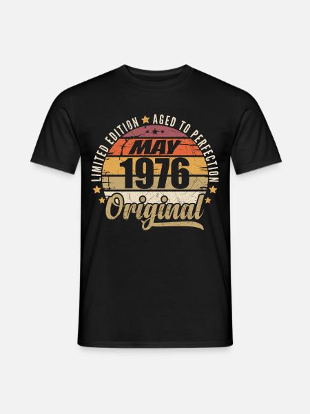 Vintage Design Mai 1976 Limitierte Auflage Mai 1976 - Männer T-Shirt - Schwarz