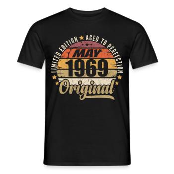 Design Vintage Mai 1969 Édition Limitée Mai 1969 - T-shirt homme - noir - Devant - AI Model Male 178 light (178cm)