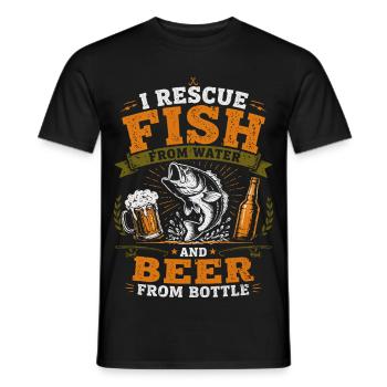 I Rescue Fish From Water - Men's T-Shirt - black - Front - AI Model Male 178 light (178cm)