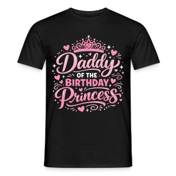 Daddy Of The Birthday Princess Vater Geburtstag De - Men's T-Shirt - black - Front - AI Model Male 178 light (178cm)