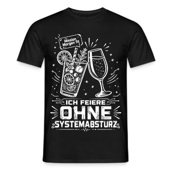 Ich feiere ohne Systemabsturz - Männer T-Shirt - Schwarz - Vorne - AI Model Male 178 light (178cm)