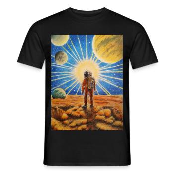 Astronaut auf Mars - Männer T-Shirt - Schwarz - Vorne - AI Model Male 178 light (178cm)