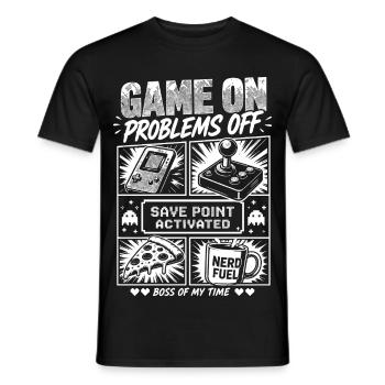 Problèmes de Game On Off Retro Gaming - T-shirt homme - noir - Devant - AI Model Male 178 light (178cm)
