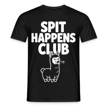 Le club du crachat se fait drôle de lama - T-shirt homme - noir - Devant - AI Model Male 178 light (178cm)