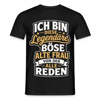 Ich bin diese legendäre böse alte Frau - Männer T-Shirt - Schwarz - Vorne - AI Model Male 178 light (178cm)