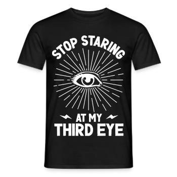 Hör auf, mein Drittes Auge anzustarren - Männer T-Shirt - Schwarz - Vorne - AI Model Male 178 light (178cm)