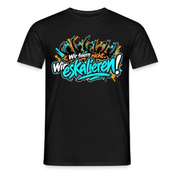 Wir eskalieren! - Männer T-Shirt - Schwarz - Vorne - AI Model Male 178 light (178cm)