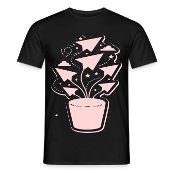 Pastellpapierflug Blütenzauber - Männer T-Shirt - Schwarz - Vorne - AI Model Male 178 light (178cm)