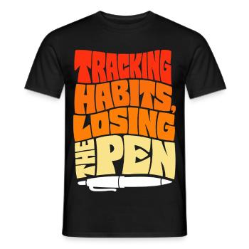 Journaling – Tracking Habits Losing the Pen - Männer T-Shirt - Schwarz - Vorne - AI Model Male 178 light (178cm)