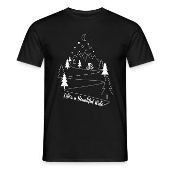 MTB mountain bike mountain biking bike - Men's T-Shirt - black - Front - AI Model Male 178 light (178cm)