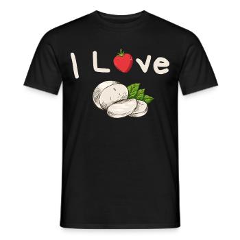 I Love Tomate Mozzarella - Männer T-Shirt - Schwarz - Vorne - AI Model Male 178 light (178cm)