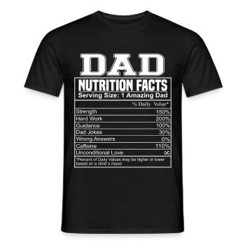 Papa Nutrition Facts Meilleur papa Fête des pères - T-shirt homme - noir - Devant - AI Model Male 178 light (178cm)