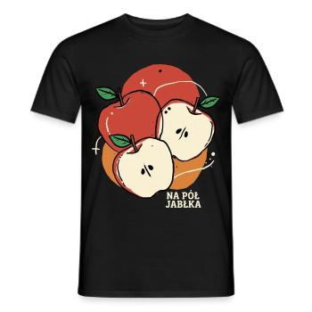 Ein halber Apfel - Männer T-Shirt - Schwarz - Vorne - AI Model Male 178 light (178cm)