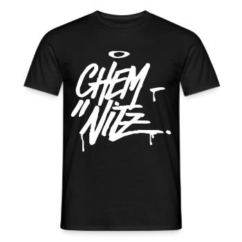 Chemnitz Graffiti Ultras Fan Shirt - Men's T-Shirt - black - Front - AI Model Male 178 light (178cm)