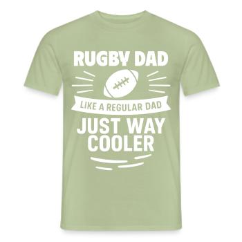 Rugby dad – cooler than average - Men's T-Shirt - sage - Front - AI Model Male 178 light (178cm)