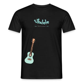 Ukulele - Musik for everyone - Männer T-Shirt - Schwarz - Vorne - AI Model Male 178 light (178cm)