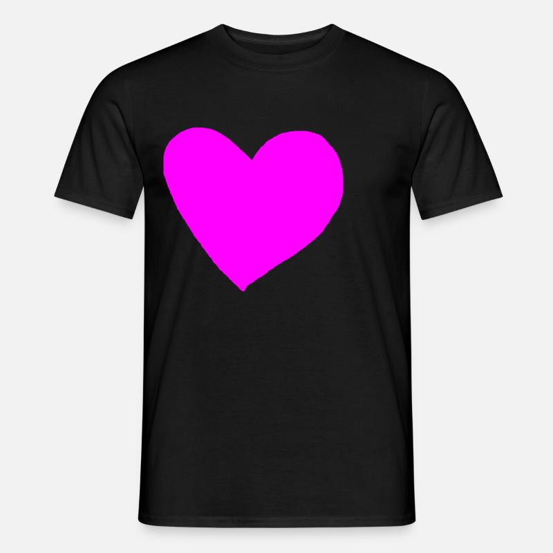 Herz pink rosa Geschenkidee - Männer T-Shirt - Schwarz