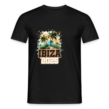 Ibiza 2025 Palm Trees - Men's T-Shirt - black - Front - AI Model Male 178 light (178cm)