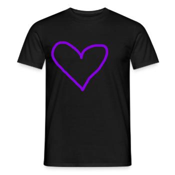 Heart Purple Gift Idea Hearts Violet - Men's T-Shirt - black - Front - AI Model Male 178 light (178cm)