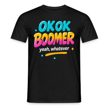 humour drôle de génération ok peu importe les jeunes, les vieux, - T-shirt homme - noir - Devant - AI Model Male 178 light (178cm)