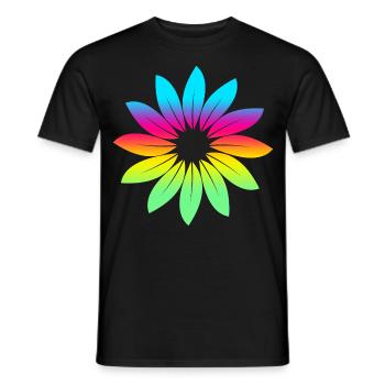 Feuilles de fleur couleurs arc-en-ciel - T-shirt homme - noir - Devant - AI Model Male 178 light (178cm)