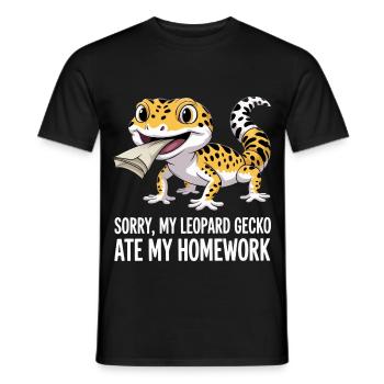 Leopardgecko Leopard Gecko Reptilien Terraristik - Männer T-Shirt - Schwarz - Vorne - AI Model Male 178 light (178cm)