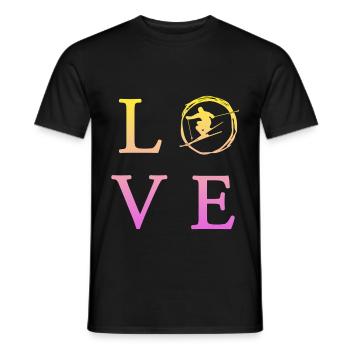 Love Skifahren ski fahren - Männer T-Shirt - Schwarz - Vorne - AI Model Male 178 light (178cm)