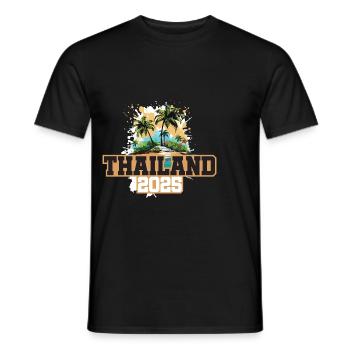 Thailand 2025 Palmen - Männer T-Shirt - Schwarz - Vorne - AI Model Male 178 light (178cm)