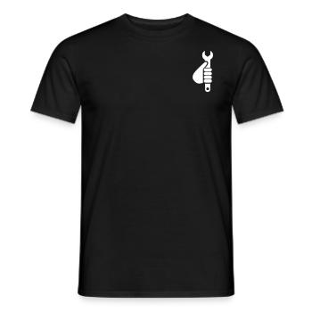 Clé à molette outil artisan icon logo - T-shirt homme - noir - Devant - AI Model Male 178 light (178cm)