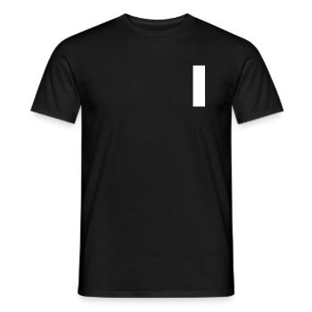 White stripe on black shirt vertical - Men's T-Shirt - black - Front - AI Model Male 178 light (178cm)