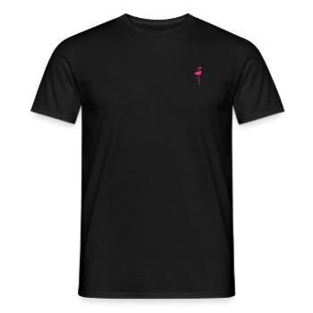 Flamingo (Logo klein) - Männer T-Shirt - Schwarz - Vorne - AI Model Male 178 light (178cm)