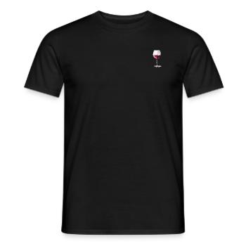 Rotwein T Shirt - Gezeichnet - Männer T-Shirt - Schwarz - Vorne - AI Model Male 178 light (178cm)