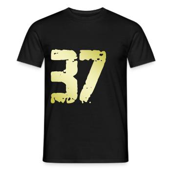 37 Nombre Vintage - T-shirt homme - noir - Devant - AI Model Male 178 light (178cm)