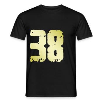 38 Nombre Vintage - T-shirt homme - noir - Devant - AI Model Male 178 light (178cm)