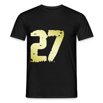 27 Zahl Vintage - Männer T-Shirt - Schwarz - Vorne - AI Model Male 178 light (178cm)