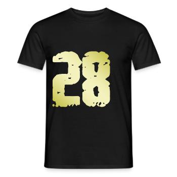 28 Nombre Vintage - T-shirt homme - noir - Devant - AI Model Male 178 light (178cm)