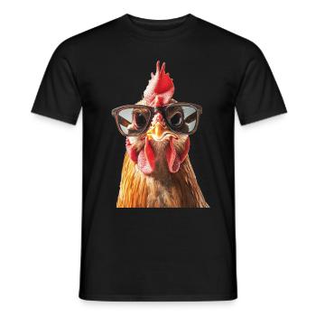 Lunettes de soleil Chicken Rooster - T-shirt homme - noir - Devant - AI Model Male 178 light (178cm)